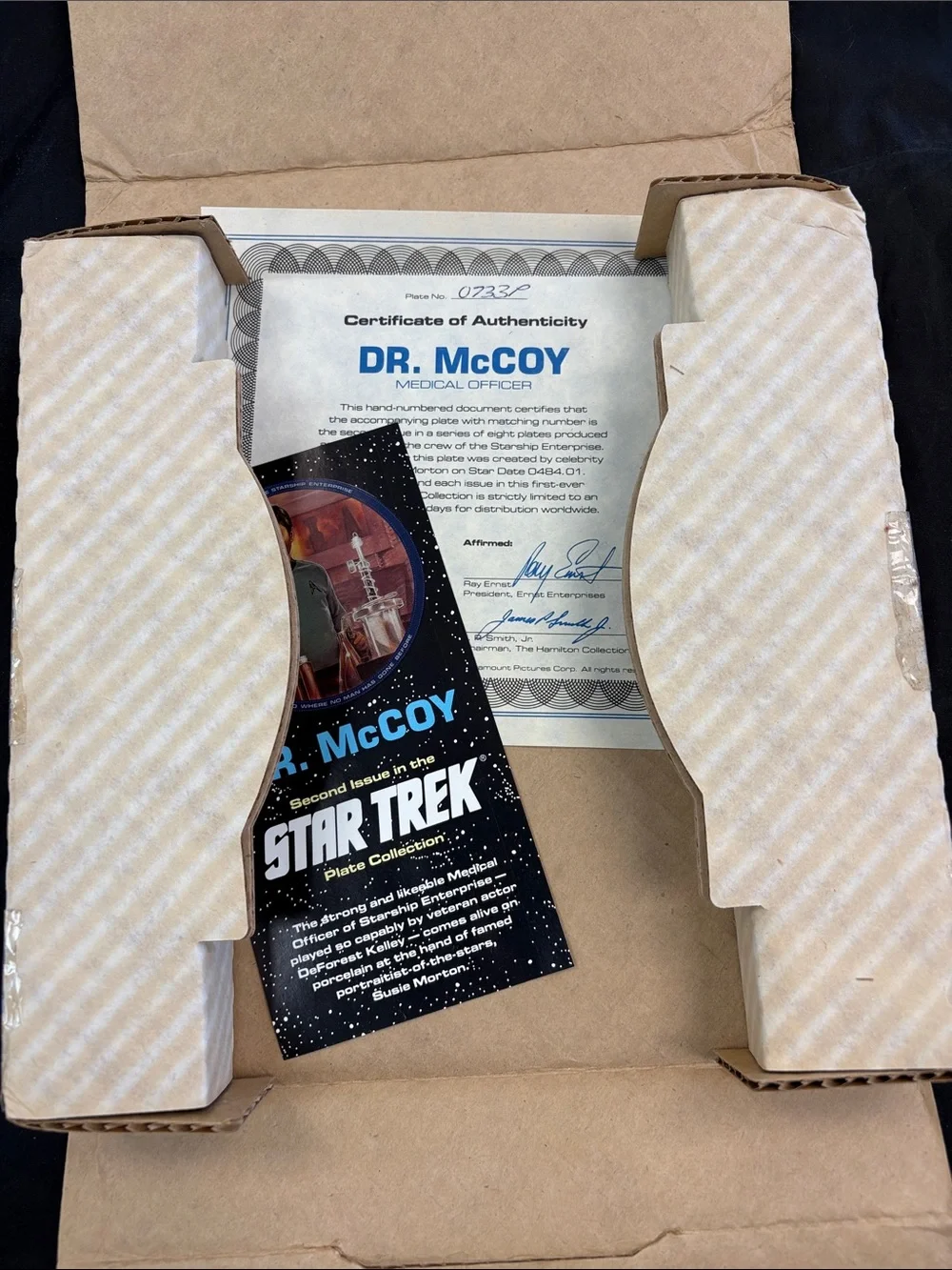 Dr. Mc Coy Commemorative Plate - Blue Illustration. 0293